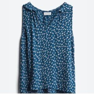 Velvet by Graham & Spencer Catrina Women's Top Blouse Size Large Blue Floral